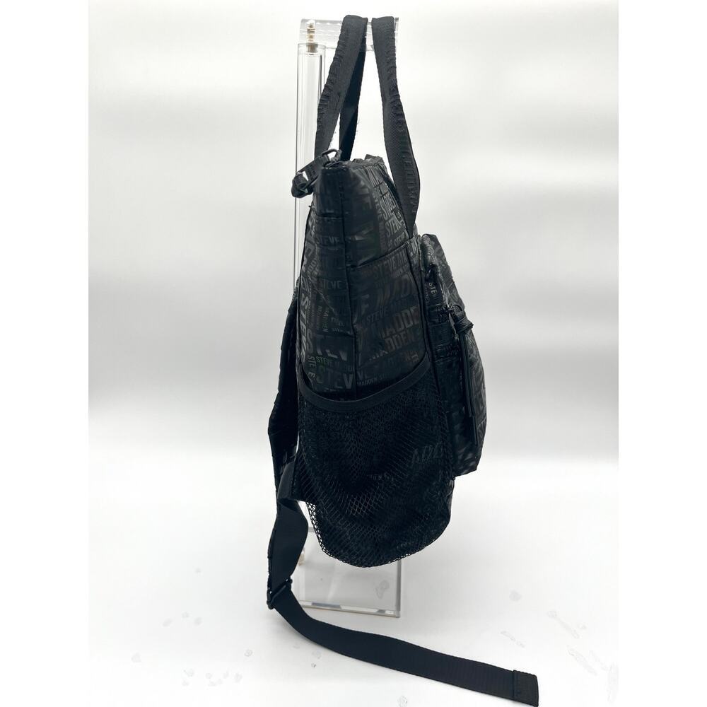Steve Madden Nylon Logo Backpack and Tote, Black - Picture 6 of 8